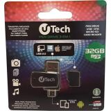CARTAO MICRO SD 32GB + LEITOR PEN DRIVE USB OTG UTECH 3 EM 1