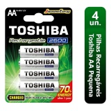 PILHA RECARREGAVEL TOSHIBA AA 2600MAH CARTELA C 4 UNDS