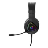 HEADSET GAMER PCYES DEFFY BLACK VULCAN  RGB COM MICROFONE