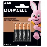 PILHA AAA ALCALINA DURACELL C/4