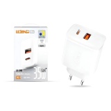 FONTE CARREGADOR PARA CELULAR 1 USB 1 TIPO C 35W GAN LELONG LE-249