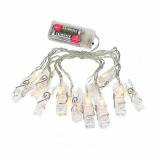 FIO 10 LEDS BRANCO FORMATO PREGADOR USB / PILHA