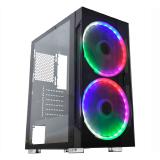 GABINETE GAMER KMEX ANJO DE COMBATE PRETO 2 FANS CG-01A1