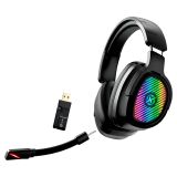 FONE DE OUVIDO SEM FIO KALKAN HEADSET GAMER RAGNAR RGB 7.1 SURROUND VIRTUAL PRETO