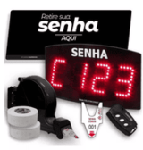 KIT PAINEL DE SENHA SEQUENCIAL SEM FIO 4 DIGITOS DISPENSADOR PLACA BOBINA