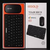 KIT TECLADO E MOUSE BLUETOOTH AGOLD TCD-03 PRETO