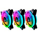 KIT COOLER GABINETE RISE MODE ENERGY COM 3 FANS 120MM ARGB 1650RPM