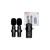 MICROFONE LAPELA DUPLO SEM FIO K15 EL-1836 3 EM 1 TIPO C IPHONE LIGHTNING P3