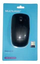 MOUSE SEM FIO MULTILASER PRETO MO285 D12836