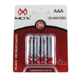 PILHA RECARREGAVEL AAA 1000MAH  C/4 MOX