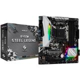 PLACA MÃE ASROCK B450M STEEL LEGEND AM4 MATX DDR4 PRETO