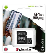 CARTAO DE MEMORIA MICRO SD 64GB KINGSTON CLASSE 10 100MB/S CANVAS SELECT PLUS