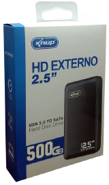 HD EXTERNO PORTATIL 2.5 500GB KNUP USB 3.0