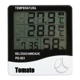 RELOGIO MONITOR TEMPERATURA E UMIDADE TERMO-HIGROMETRO DIGITAL TOMATE PD-003